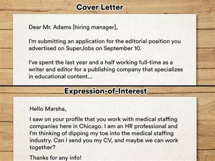 How do you write an email expressing interest in a position?