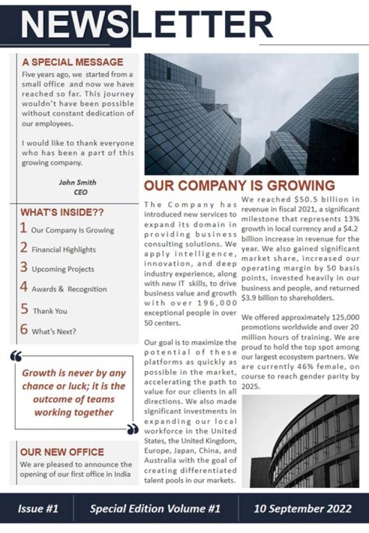 How do you write an internal newsletter?