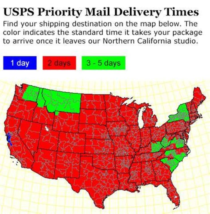 How long does mail take from Florida to Florida?
