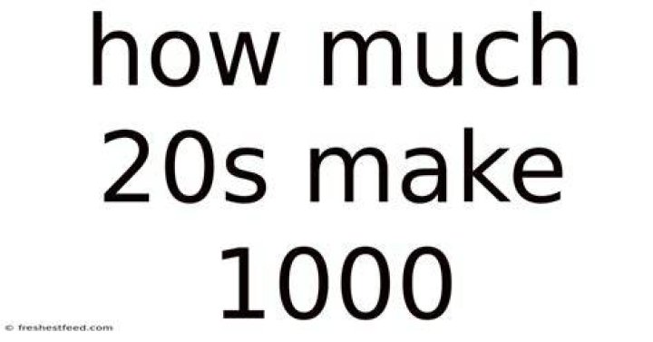 How many 20s and 50s make 1000?