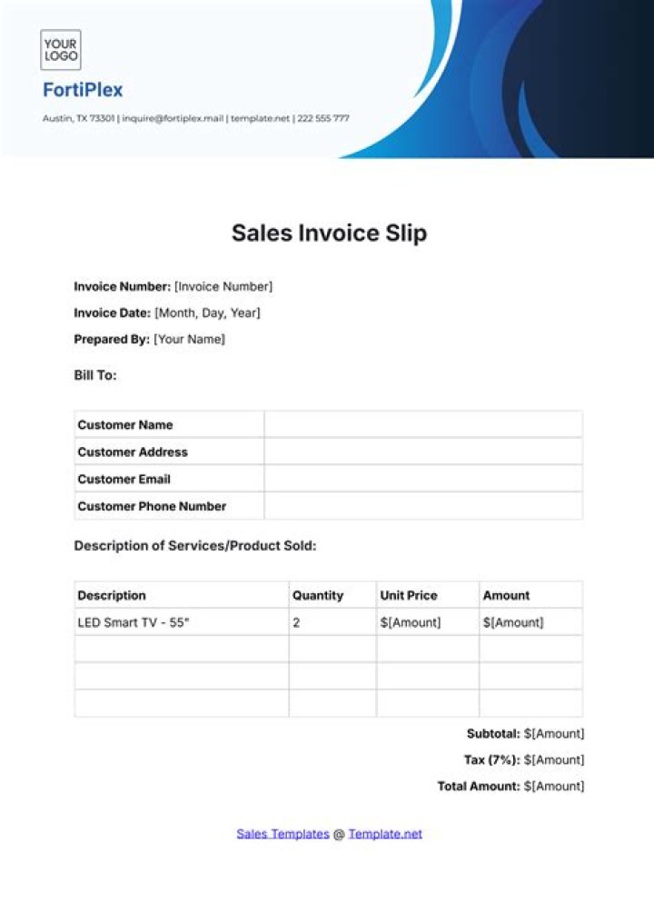 What is invoice slip?